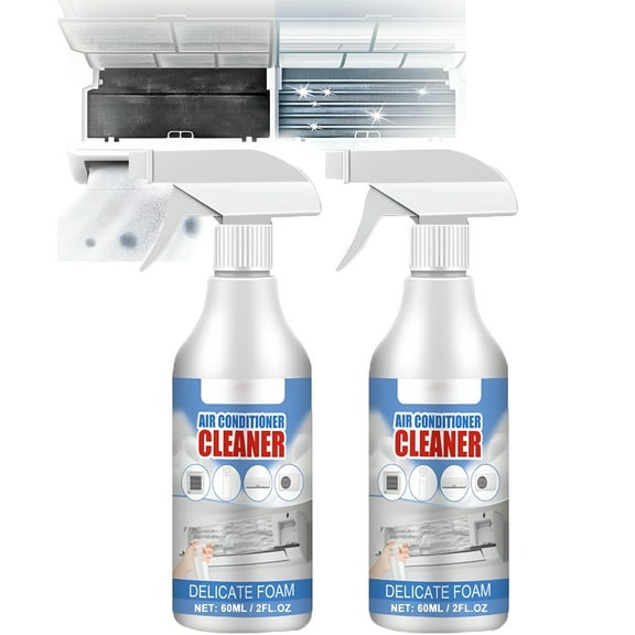 RAGUPEL 2 Pack Air Conditioner Cleaner 60ml No Washing Air Conditioner Foaming Coil Cleaner Spray All-purpose Household Bubble Cleaner Multi-Purpose Removal of Peculiar Smell Home Office Cleaner