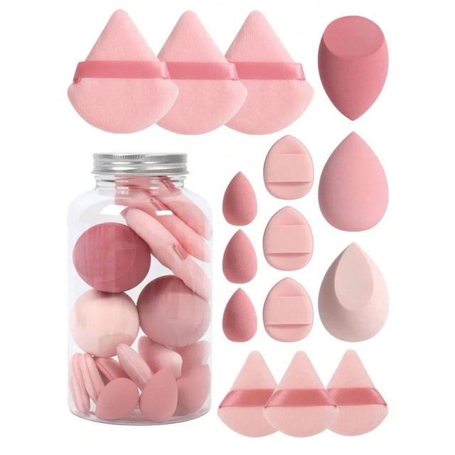 15-Piece Professional Makeup Sponge Set Multi-Shape Blenders For Flawless Foundation Application