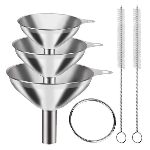 SOPOTUTU Kitchen Funnel Set for Easy Canning and Food Transfer, Stainless Steel, Convenient Cleaning Design
