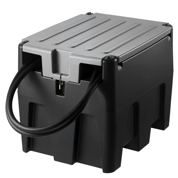 58 Gallon Portable Diesel Tank – Heavy Duty 12V Transfer Pump (10 GPM Flow Rate), Lockable Black Poly Tank – for Tractors, Trucks & Equipment – Includes Hose & Nozzle