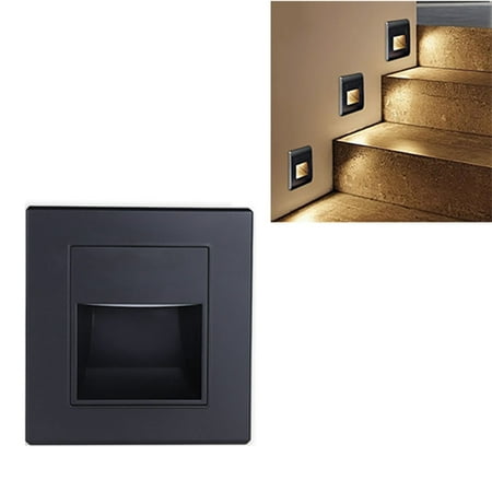 

3 Pcs Step Light 1.5W 3000K Warm White Lighting Embedded Stair Step Lamp for Bedside Corridor Staircase