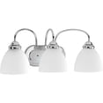 thumbnail image 3 of Heart Collection Three-Light Polished Chrome Etched Glass Farmhouse Bath Vanity Light, 3 of 3