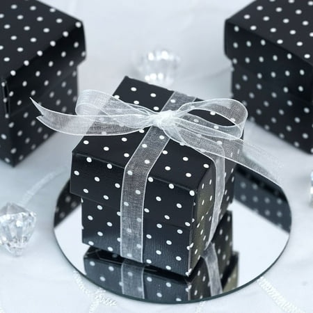 Bridal Party Jewelry Gifts - Efavormart 100 Boxes Polka Dots 2 pcs Favor Boxes for Candy Treat Gift Wrap Box Party Favor Boxes for Bridal Shower Anniverary