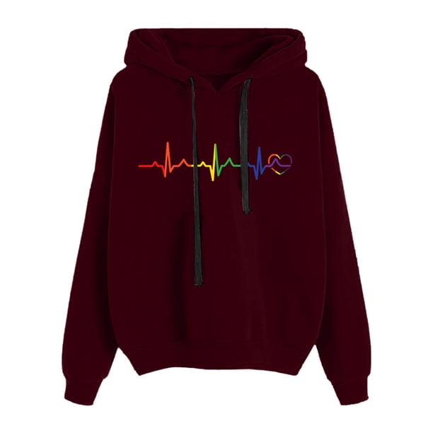 Gibobby Sudaderas para mujer, Sudaderas casuales para mujer, capucha con cordón, sudadera con capucha, manga larga(Vino,M)