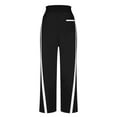 thumbnail image 4 of Olyvenn Women's Baggy Wide Leg Pants Casual Drawstring Elastic Waisted Contrast Color Workout Y2K Track Pants Black L, 4 of 9