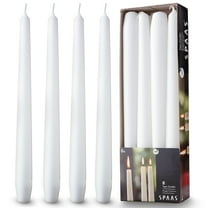 Rambue 10" White Taper Candles, 8 Pack Unscented White Candlesticks for Weddings and Home Decor, 8h Burn Time