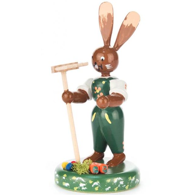 Alexander Taron 224-568 Easter Figure - Bunny Gardener Rake