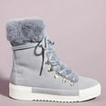 thumbnail image 2 of Cecelia New York Seymore Mid Blue Grey Weather Sneaker Fur Lace Up Fashion Boots (Mid Blue Grey, 6), 2 of 5