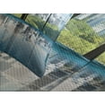 thumbnail image 4 of Ambesonne New York Quilted Bedspread Set 3 Pcs, Central Park Forest, Queen Size, Sky Blue and Green, 4 of 5
