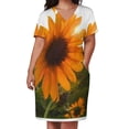thumbnail image 2 of Vestido holgado de girasol y sol para mujer traje de diseñador de lujo con bolsillos para fiesta de noche y graduación, 2 of 6