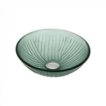 Renovator's Supply Frosted Green Tempered Glass Mini Bowl Vessel Sink with Drain