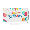 thumbnail image 3 of Colorful Happy Birthday Banner with Balloons Rainbows and Gifts Backdrop Background Party Supplies for Birthday Party Decorations Photography Props Photo Booth Decor, 3 of 7