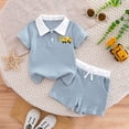 thumbnail image 2 of Akiihool Spring Outfits for Toddler Boys Toddler Baby Boys Clothes Summer Outfits Polo Shirt Shorts Set 2Pcs Boys Clothing Sets 12 Month-4T(Blue,2-3 Years), 2 of 3