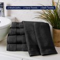 thumbnail image 7 of 100% Turkish Cotton 6 Pcs Bath Towel Set, Luxury Bath Towels for Bathroom, Soft & Absorbent Bathroom Towels Set (2 Bath Towels, 2 Hand Towels, 2 Washcloths), Black, 7 of 7