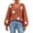 Brown 1, variant on Women's V Neck Cable Knit Sweater Snowflake Appliques Lantern Sleeve Oversized Pullover Tops