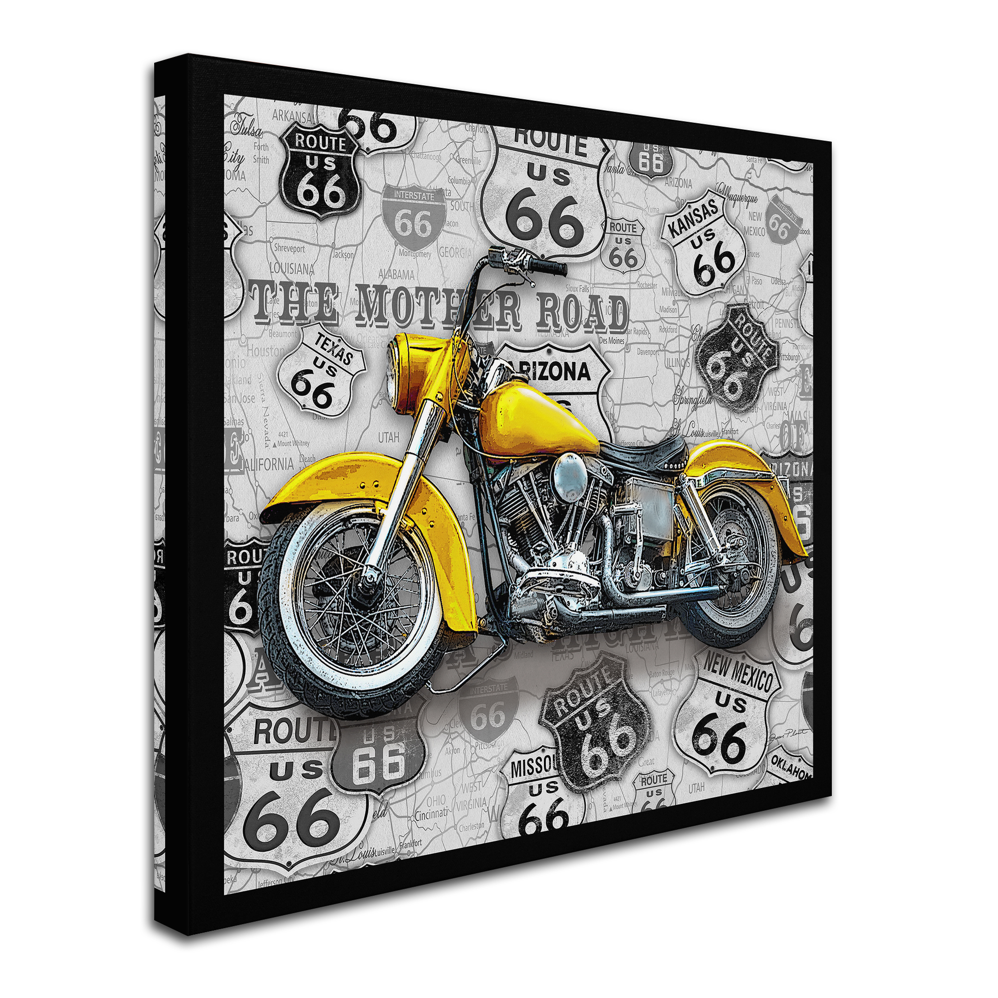 Trademark Fine Art 'Vintage Motorcycles On Route 66 7' Canvas Art by Jean Plout