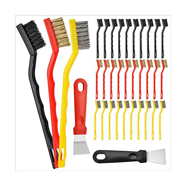 Symkmb Mini Wire Brushes 60 Count Stainless Steel Brushes Brass/Nylon