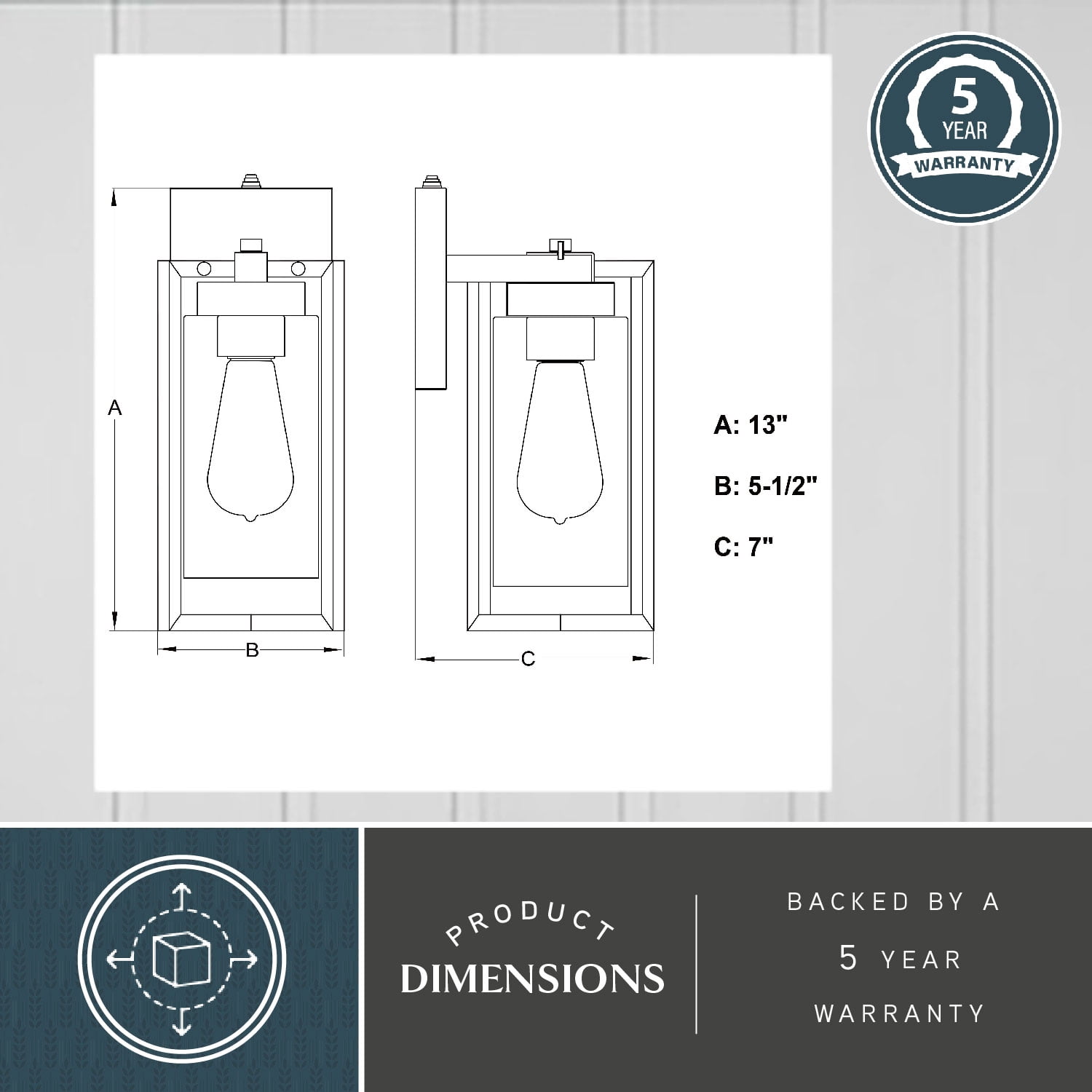 Kilbourne 1 Light Black Dusk to Dawn Outdoor Wall Lantern Clear Glass