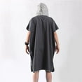 thumbnail image 3 of Almencla Surf Beach Poncho Wetsuit Changing Towel Robe Hooded Bathrobe with Pocket Bag Black, 3 of 8