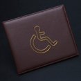 thumbnail image 1 of Brown-Disabled Badge Holder and Timer, Pu Leather ID Badge Holder, Badge Holder Protector, Handicapped Badge Holder Protector with Hologram, 1 of 5