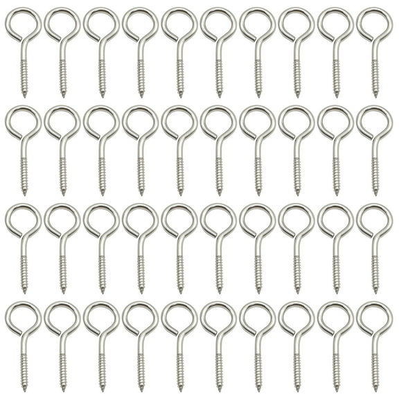 40 Pcs Heavy Duty Stainless Steel Screw Eyes, 2.6 inch Self-Tapping Eyelet Bolts, Ideal for Wood Indoor and Outdoor Applications