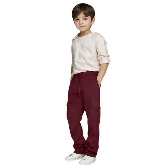 Icvfdpl Pants For Boys Casual Sports Drawstring Dailywear Sweatpants 3-4 Years