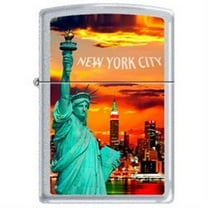 Zippo New York City Statue Of Liberty Skyline Chrome Lighter