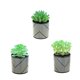 thumbnail image 1 of 3 uds planta verde artificial en maceta creativos pequeños adornos artificiales suculentas de simulación, 1 of 5