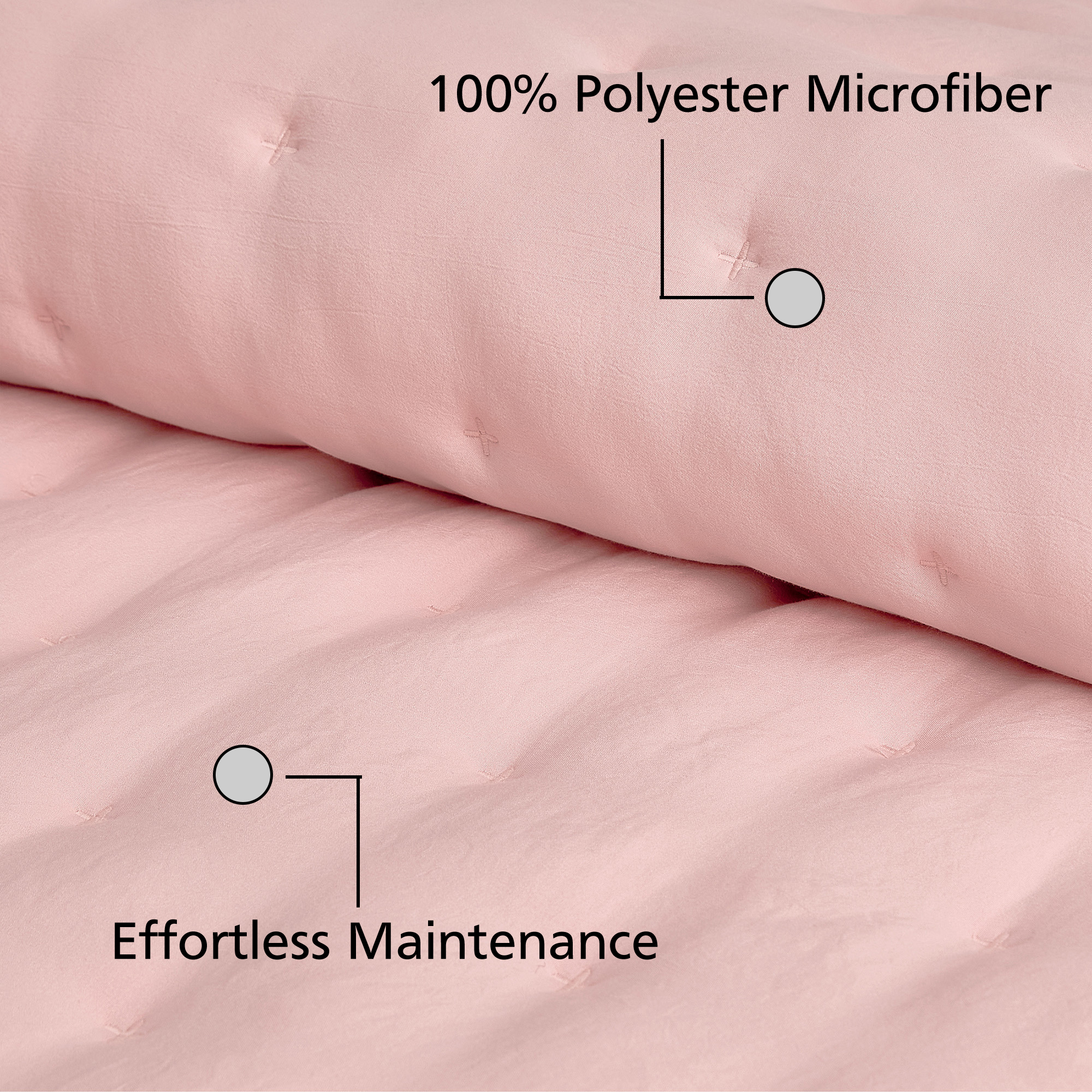 Mainstays Full/Queen 3-Piece Comforter Set, Pink photo 4