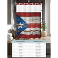 thumbnail image 6 of No Hook Shower Curtain with Snap in Liner,Vintage Flag Wooden Stripes Waterproof Bath Curtain Double Layers with See Through Top Window,Farmhouse Retro Plank Hotel Shower Curtains 36x72in, 6 of 9