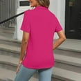 thumbnail image 7 of Womens Short Sleeve Collared Shirt Button Down Top Casual Loose Fit Summer Tee, 7 of 7