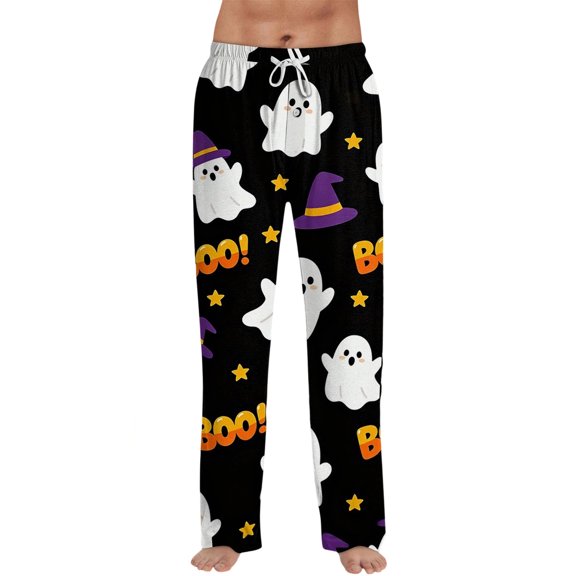 Satingcolo Mens Pajama Pants, Halloween Holiday Birthday Pajamas Lounge Pants, Mens pjs Sleep Bottoms, Gifts For Men