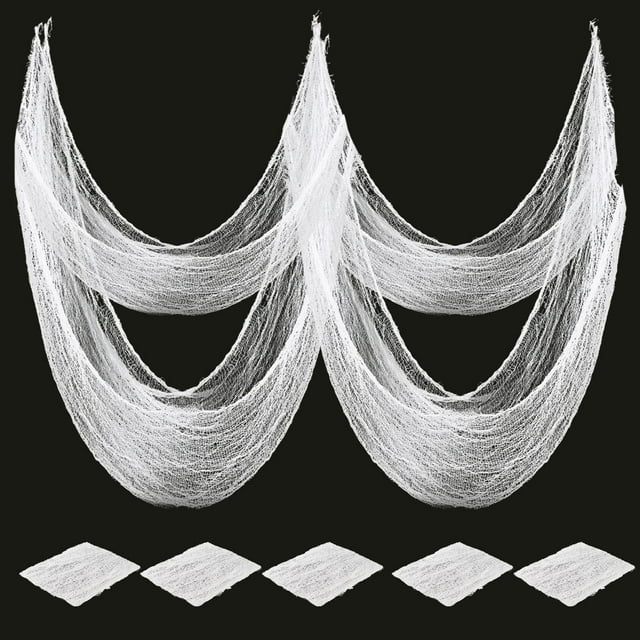 Tela de Gasa para Decoración de Halloween con Fantasmas - Tela de Poliéster de 180 Cm para Fiestas, Hogar y Tiendas - Duradera, Resistente a La Decoloración, Fácil de Limpiar