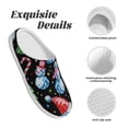 thumbnail image 5 of Yiaed Disco Mirror Ball Snowman Print Slippers Fuzzy Warm Cozy Slippers Non Slip House Slippers For Indoor Outdoor Slippers House Slippers-46/47, 5 of 7