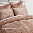 thumbnail image 2 of EVERGRACE 3 Pieces Luxurious Queen Velvet Quilts, Ultra Soft Lightweight Velvet Comforter Set, Matelasse Oversized Bedspread Coverlet for All Season with 2 Shams, Terracotta Clay, 92''x96'', 2 of 7