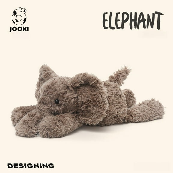 GlobalBreeze Soft Fluffy Cute Elephant Plush Toy, Realistic Stuffed Animal Doll, Cozy Cuddly Plushie Pillow, Adorable Elephant Plush Decor, Gift for Kids Adults Holiday Birthday