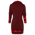 thumbnail image 2 of ZAFUL for Women Tartan Panel Long Sleeve Asymmetrical T-shirt Red Wine M, 2 of 5