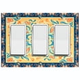 thumbnail image 1 of Metal Light Switch Plate Cover Yellow Flower Heart Mandala Tile Pattern TIL032, 1 of 13