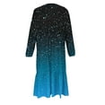 thumbnail image 4 of Zylanna Girls Long-Sleeve Tiered Maxi Dress, Starry Sky Gradient Prints Pockets Design Spring/Fall Multi-Color Girls' Casual Wear Blue Size 8, 4 of 6