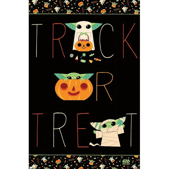 Star Wars: The Mandalorian - Grogu Trick Or Treat Wall Poster, 14.725" x 22.375"