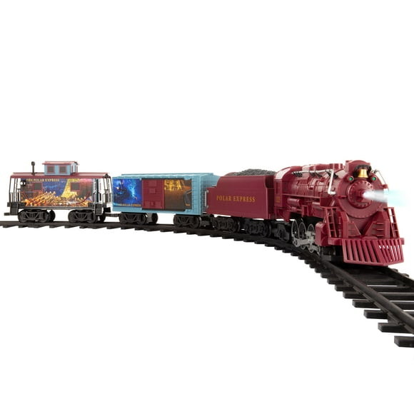 Lionel Battery-Operated The Polar Express Freight Toy Train Set with Locomotive, Train Cars, Track & Remote with Authentic Train Sounds, & Lights for Kids 4+