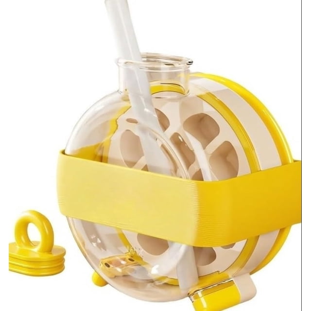 Ice Cube Maker Bottle, 2 In 1 Ice Cube Maker Bottle With Straw, Space-Saving With Press-To-Release Lid For Summer Drinks, Home & Office
