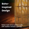 thumbnail image 6 of Outdoor Solar Rattan-Style Medium LED Lantern with Handle, 6 of 10