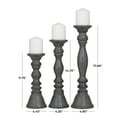 thumbnail image 3 of DecMode 3 Candle Gray Wood Candle Holder, Set of 3, 3 of 9