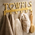 thumbnail image 1 of EQWLJWE Hooks/Hangers/Holders Towel Hanger Wall Hook Rows Hook Metal 13.4 In Rustproof for Bathroom Kitchen Entryway Home Bathroom Living Room Storage Supplies, 1 of 7