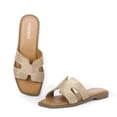 thumbnail image 1 of Sandalias planas Hofeny con diamantes de imitación sin cordones con punta abierta para mujer, 1 of 6