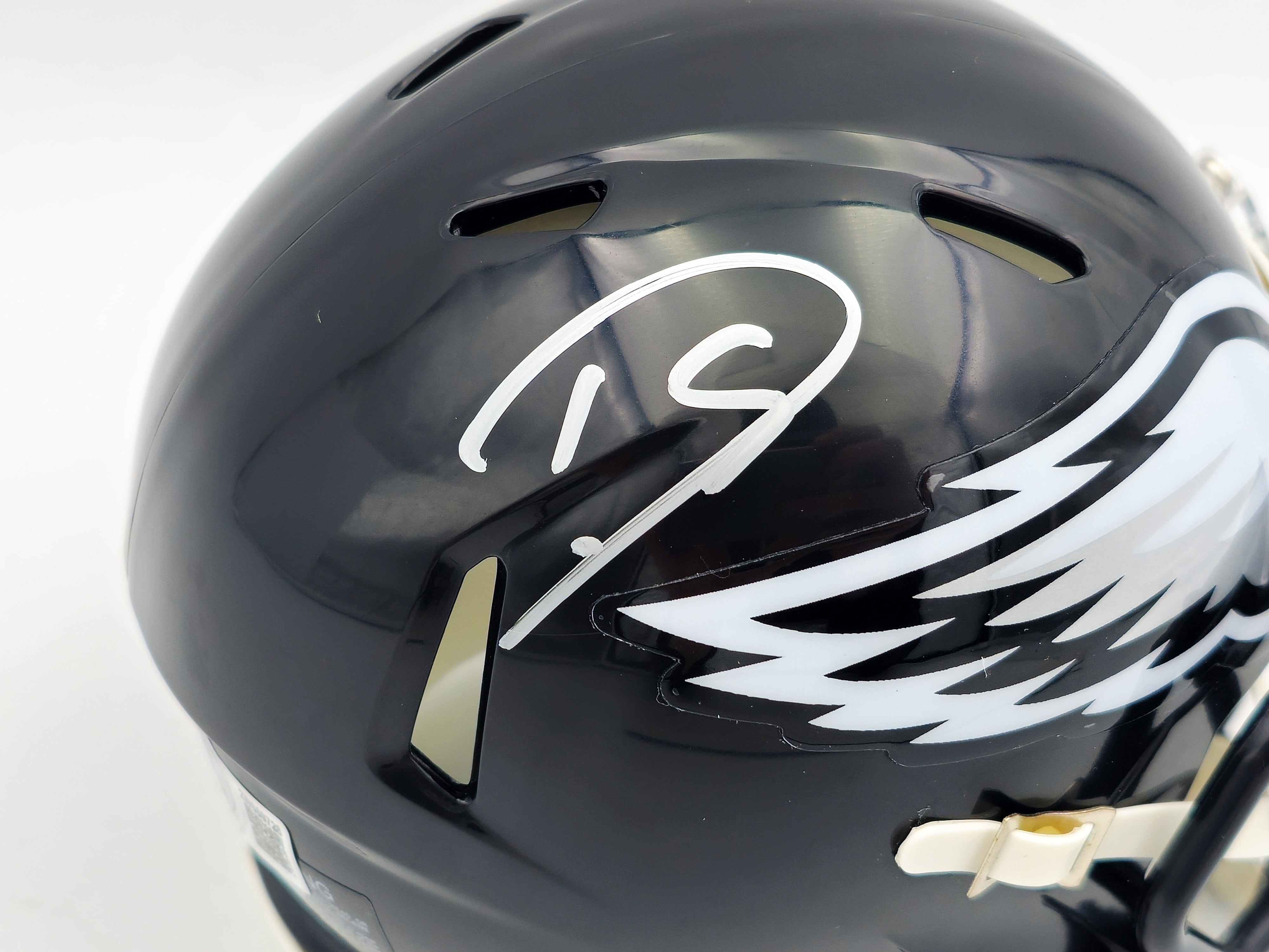 Darius Slay Jr. Autographed Philadelphia Eagles 2022 Alternate Black Speed Mini Helmet Beckett BAS Witness 238576