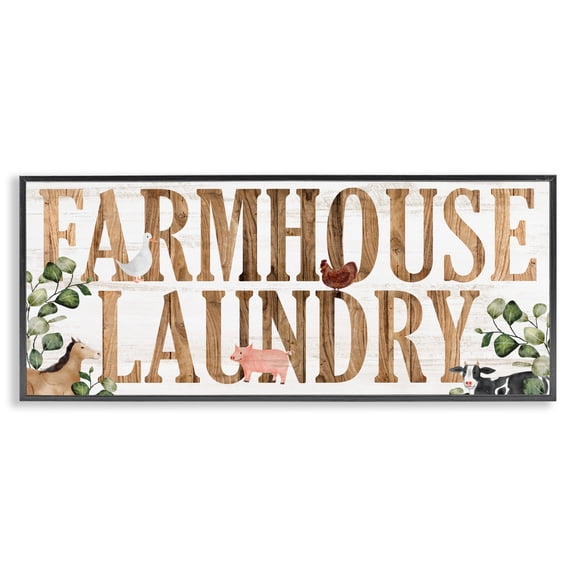 Rustic Farmhouse Laundry Black Framed Giclee Art, design by Kim Allen