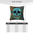 thumbnail image 4 of ZICANCN Death Goth Skull Decorative Throw Pillow Covers, Bed Couch Sofa Decorative Knit Pillow Covers for Living Room Farmhouse, 24"x24", 4 of 8