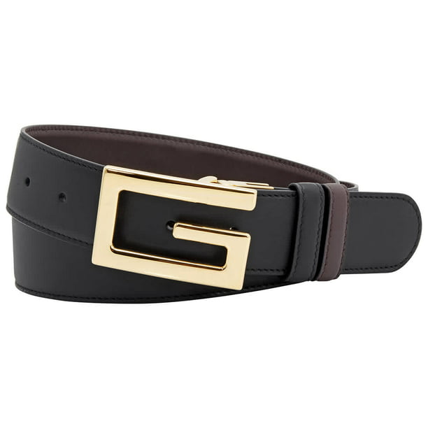 Gucci GG Men's Black Reversible Belt With Square Buckle - Walmart.com